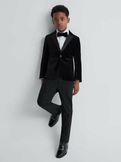 3-9 yrs Tuxedo Satin Stripe Trousers in Black Children & Baby | Reiss