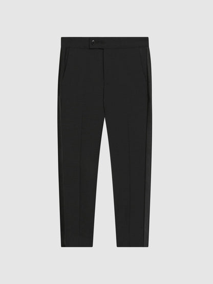3-9 yrs Tuxedo Satin Stripe Trousers in Black Children & Baby | Reiss