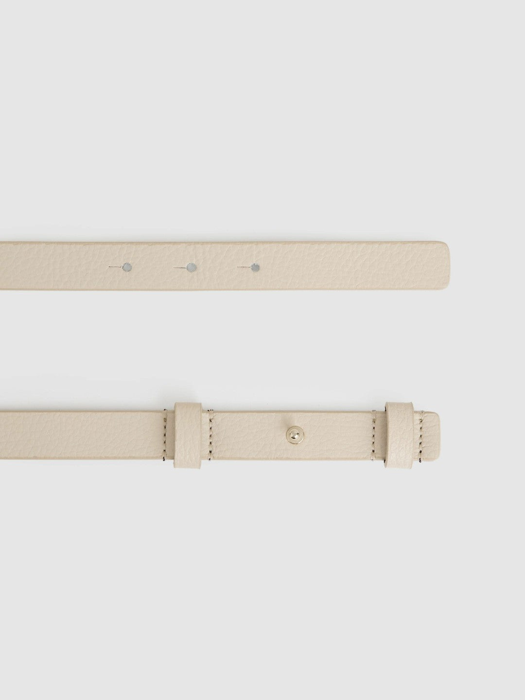 Leather Square Hinge Belt in Stone Women | Reiss
