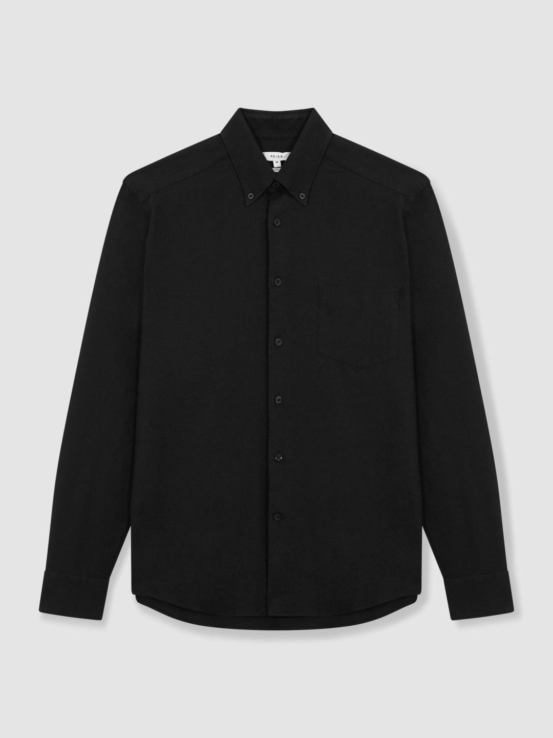 Slim-Fit Button-Down Collar Cotton Oxford Shirt in Black Men | Reiss