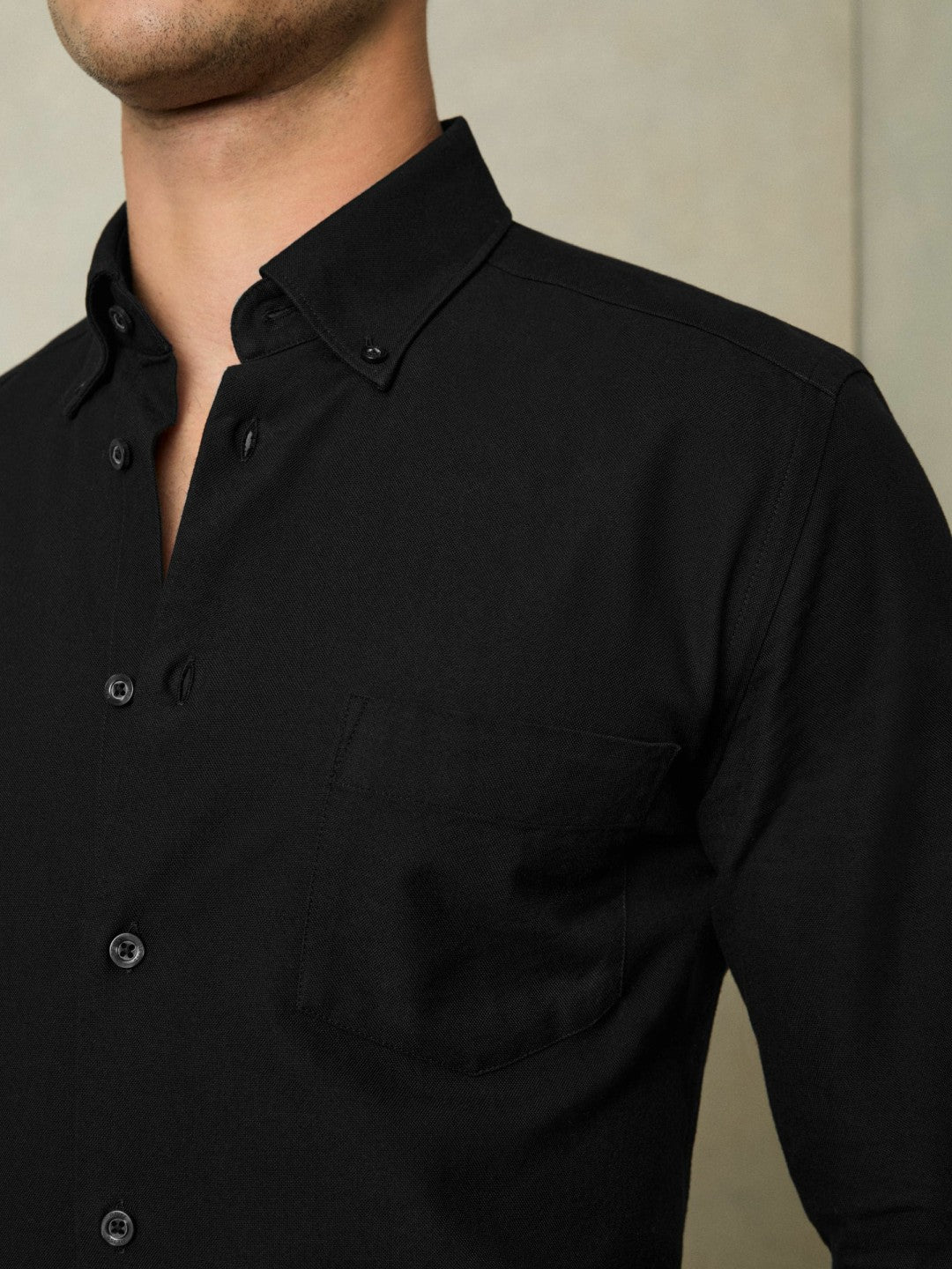 Slim-Fit Button-Down Collar Cotton Oxford Shirt in Black Men | Reiss
