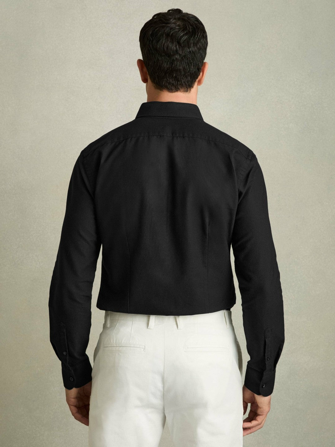 Slim-Fit Button-Down Collar Cotton Oxford Shirt in Black Men | Reiss