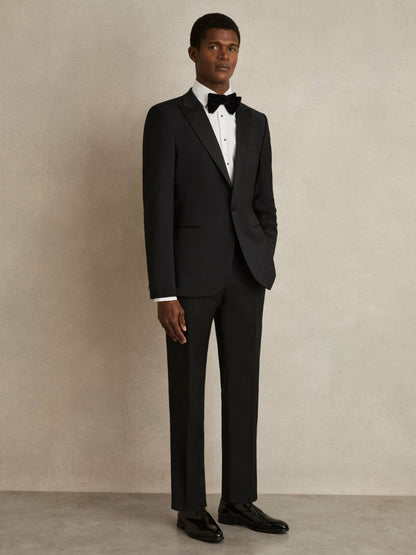 Slim Fit Cotton Marcella Tuxedo Shirt in White Men | Reiss