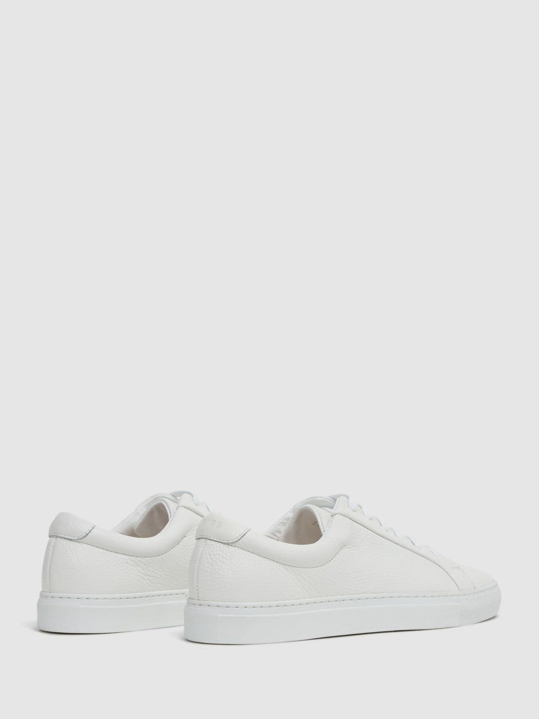 Tumbled-Leather Low-Top Trainers in White Men | Reiss