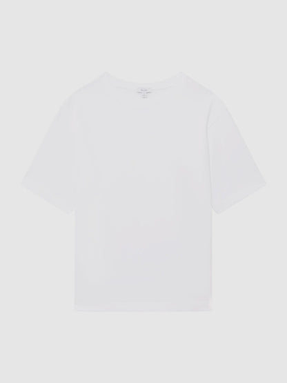 Oversized Garment Dye T-Shirt in White Men | Reiss
