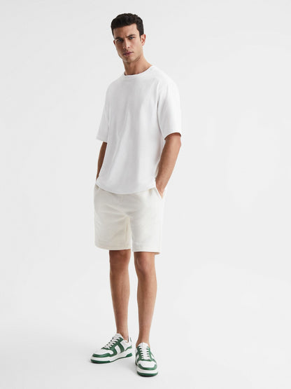 Oversized Garment Dye T-Shirt in White Men | Reiss
