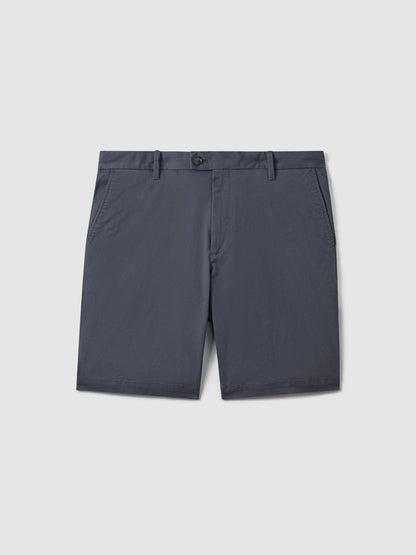 Cotton Chino Shorts with Stretch in Airforce Blue Men | Reiss