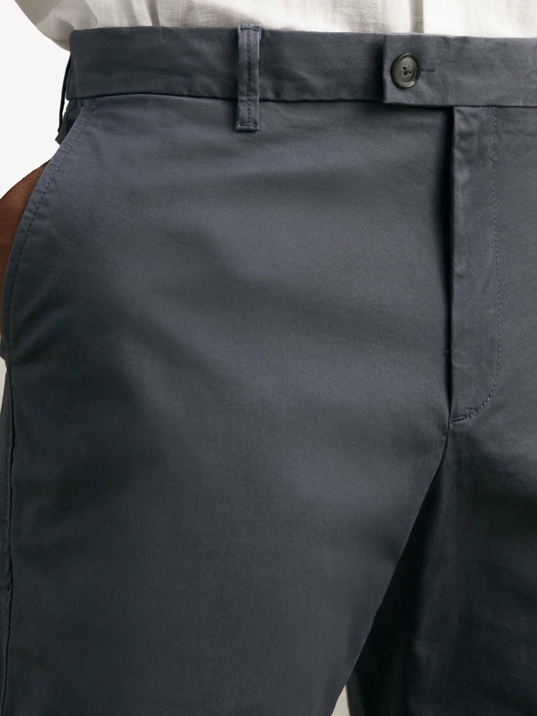 Cotton Chino Shorts with Stretch in Airforce Blue Men | Reiss