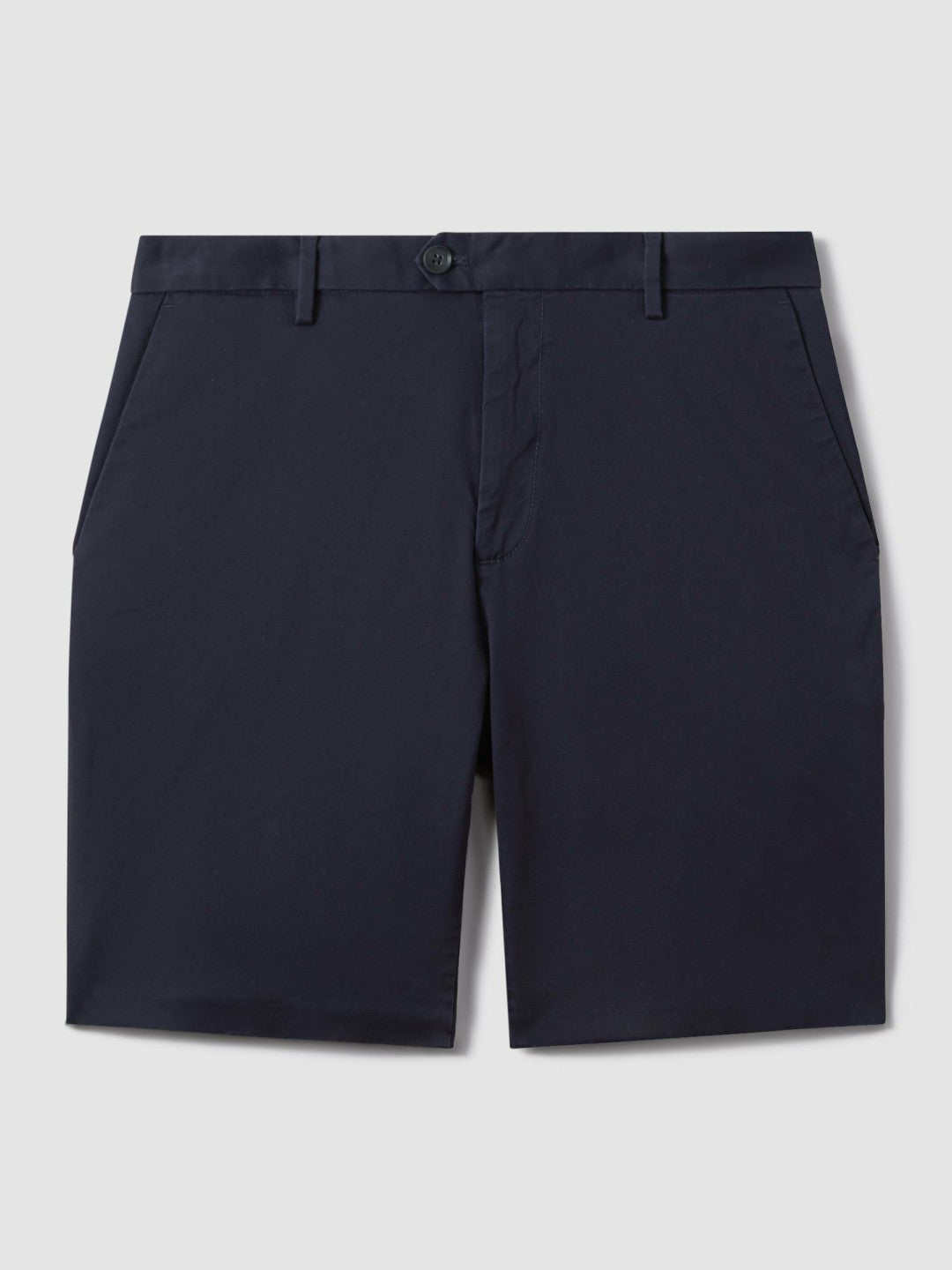 Cotton Chino Shorts with Stretch in Navy Men | Reiss
