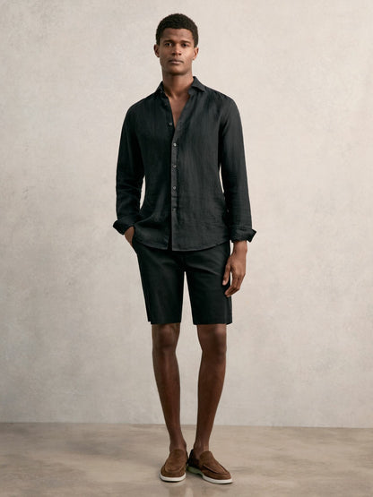 Cotton Chino Shorts with Stretch in Black Men | Reiss