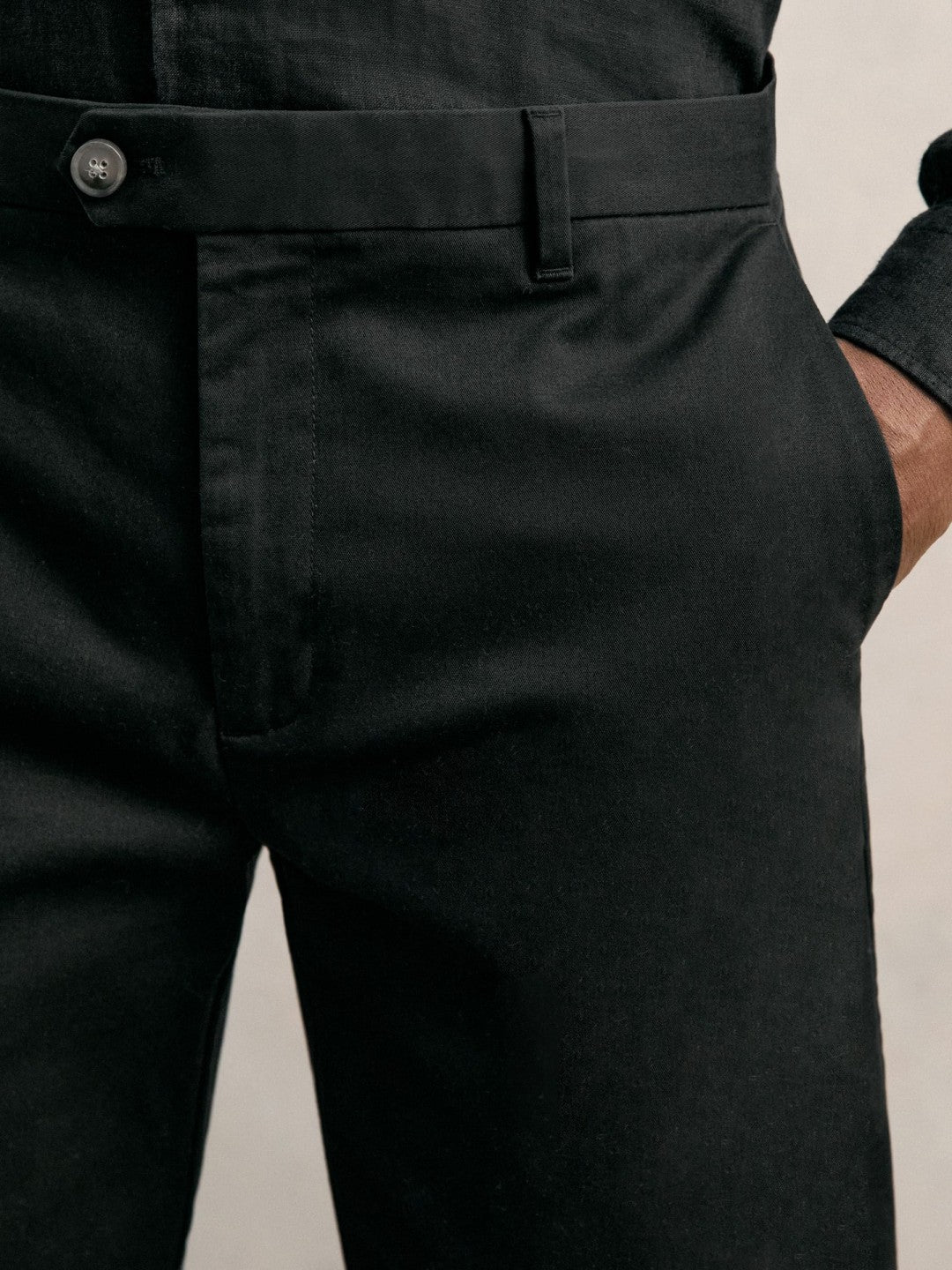Cotton Chino Shorts with Stretch in Black Men | Reiss