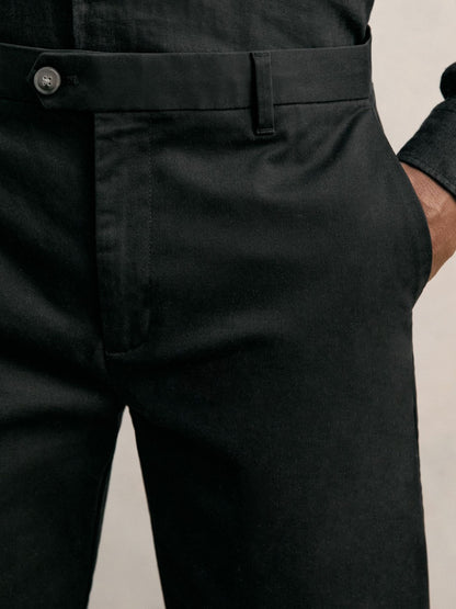 Cotton Chino Shorts with Stretch in Black Men | Reiss