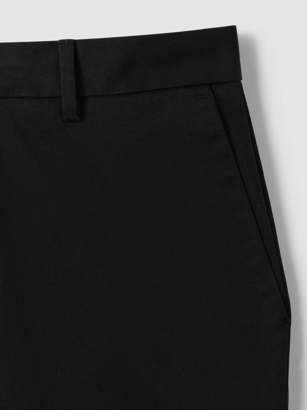 Cotton Chino Shorts with Stretch in Black Men | Reiss