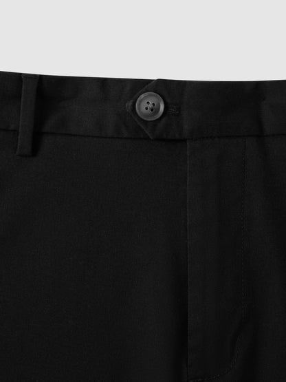 Cotton Chino Shorts with Stretch in Black Men | Reiss