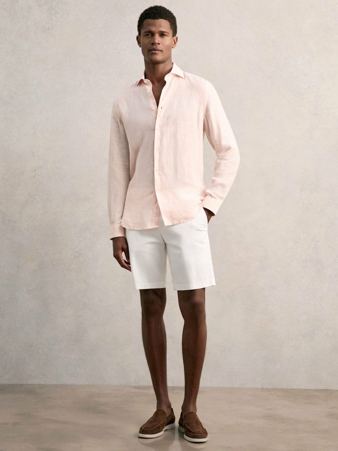 Cotton Chino Shorts with Stretch in White Men | Reiss
