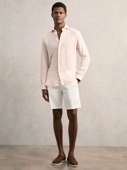 Cotton Chino Shorts with Stretch in White Men | Reiss