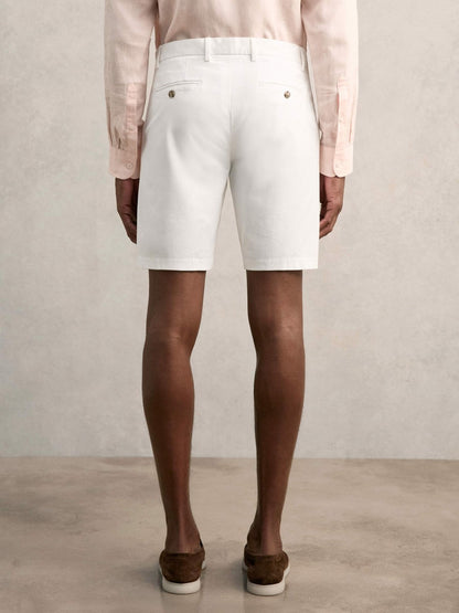 Cotton Chino Shorts with Stretch in White Men | Reiss