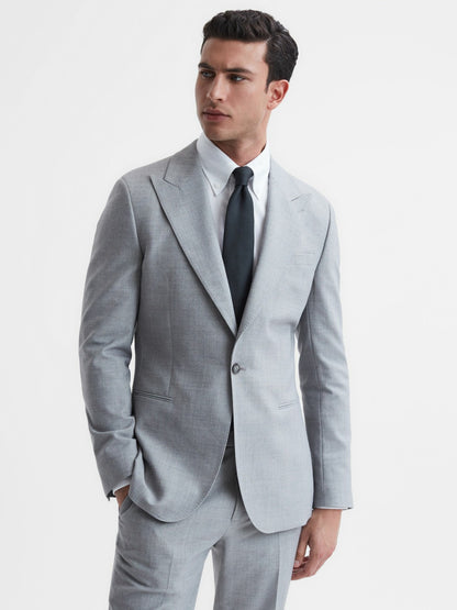 Textured Silk Blend Tie in Navy Men | Reiss
