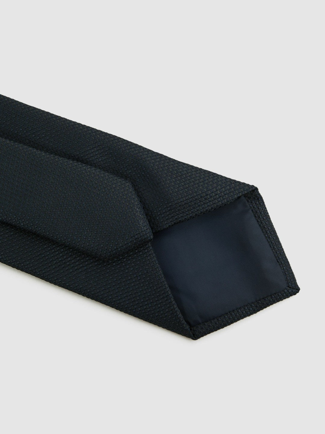 Textured Silk Blend Tie in Navy Men | Reiss