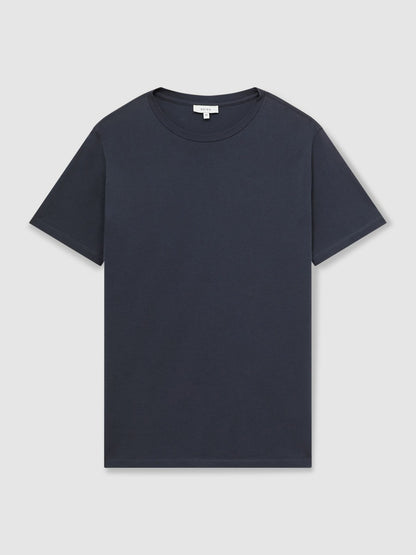 Cotton Crew Neck T-Shirt in Airforce Blue Men | Reiss