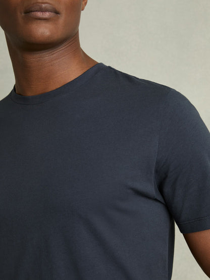 Cotton Crew Neck T-Shirt in Airforce Blue Men | Reiss