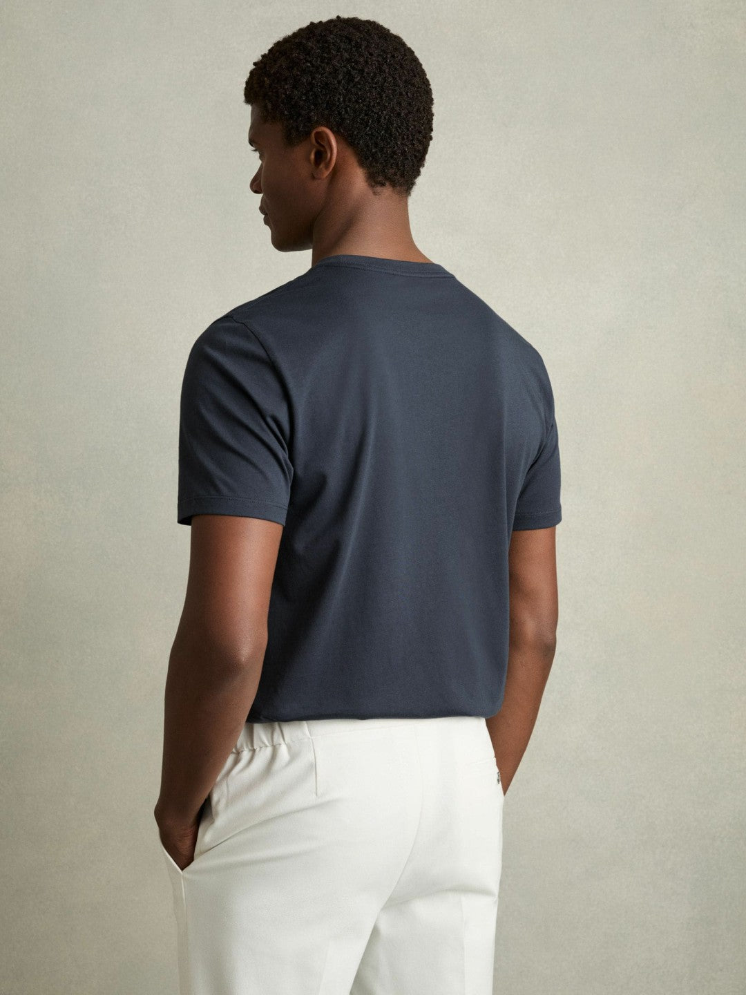 Cotton Crew Neck T-Shirt in Airforce Blue Men | Reiss