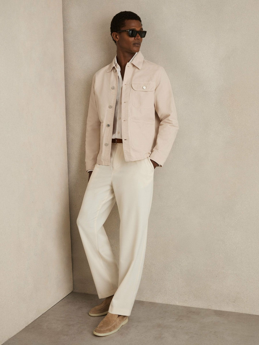 Cotton Worker Jacket in Stone Men | Reiss
