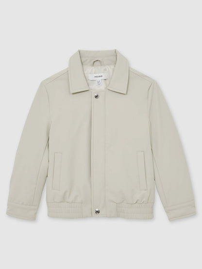 Zip-Through Harrington Jacket in Stone Children & Baby | Reiss