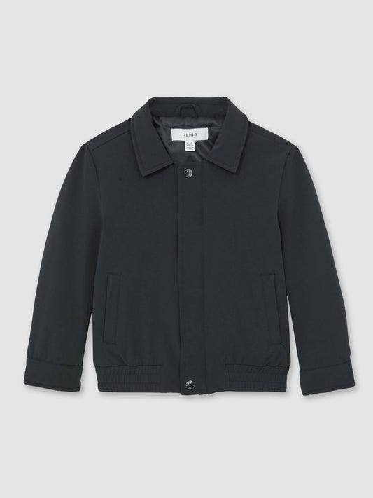 13-14 yrs Zip Through Harrington Jacket in Blue Children & Baby | Reiss