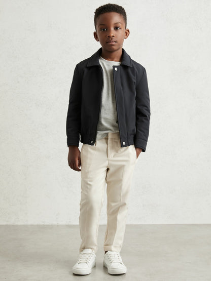 13-14 yrs Zip Through Harrington Jacket in Blue Children & Baby | Reiss