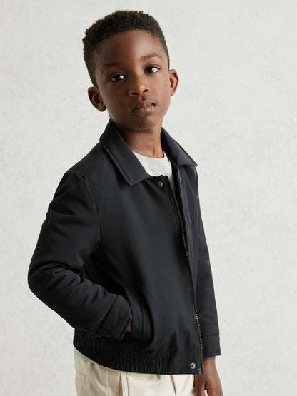 13-14 yrs Zip Through Harrington Jacket in Blue Children & Baby | Reiss