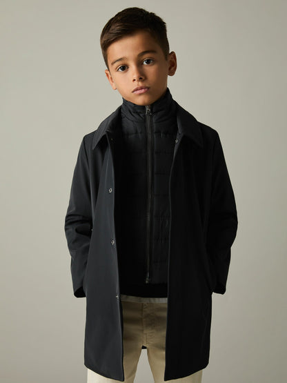 3-9 yrs Gabardine Coat with Removable Gilet in Navy Children & Baby | Reiss