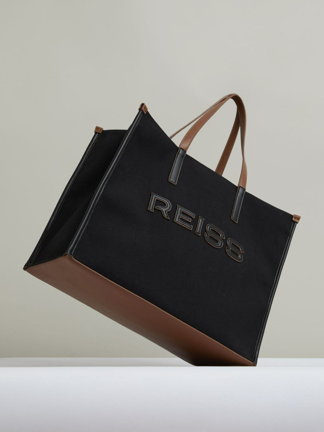 Canvas Logo Tote Bag in Black Women | Reiss