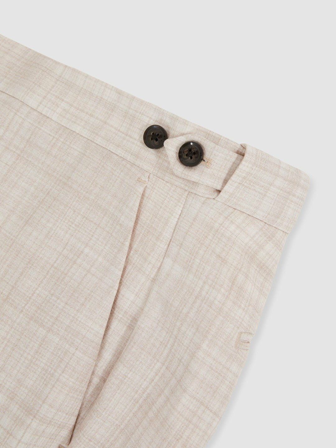 Check Regular-Fit Suit Trousers in Stone Men | Reiss