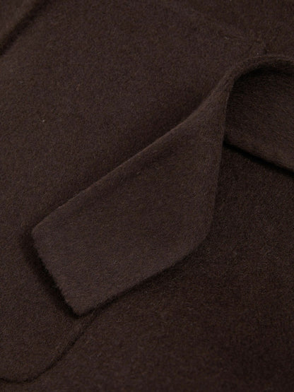 Petite Wool Blend Double Breasted Blindseam Coat in Chocolate Women | Reiss