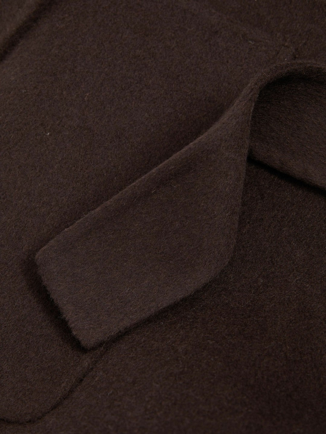 Wool Blend Double Breasted Blindseam Coat in Chocolate Women | Reiss