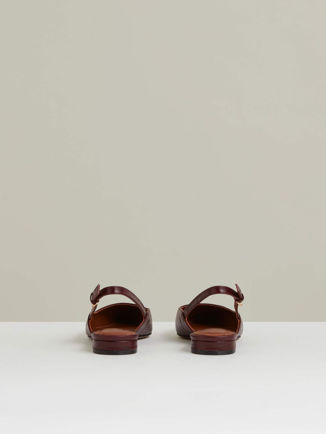Leather Slingback Ballerina Pumps in Oxblood Women | Reiss