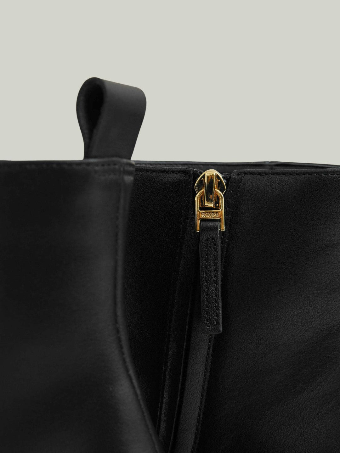 Leather Blocked Heel Ankle Boots in Black Women | Reiss