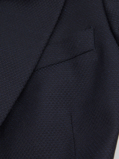 Textured Single Breasted Suit Blazer in Navy Women | Reiss
