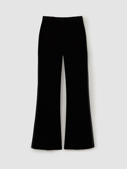 Velvet Flared Suit Trousers in Black Women | Reiss