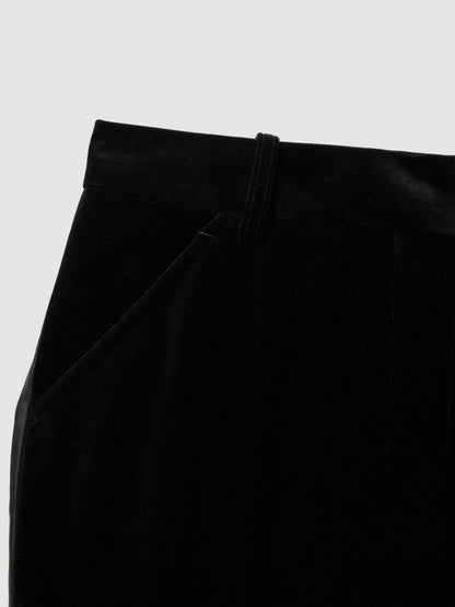 Velvet Flared Suit Trousers in Black Women | Reiss