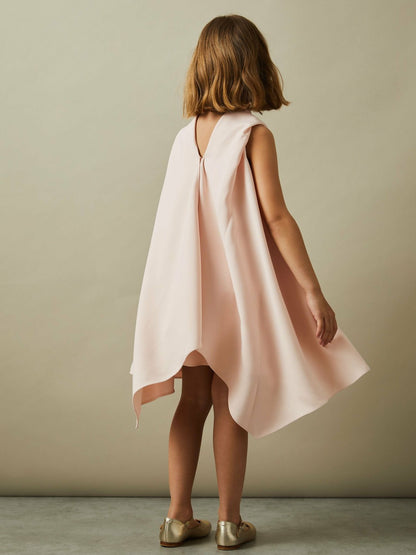 9-13 yrs High-Neck Drape Back Dress in Pink Children & Baby | Reiss