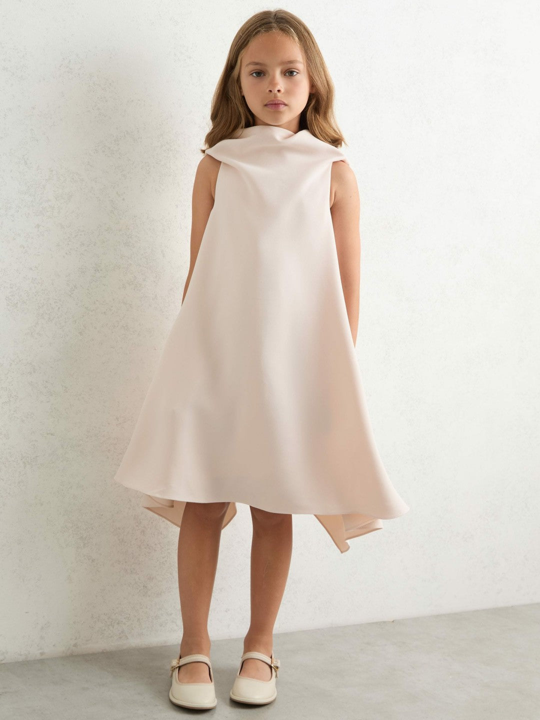 3-9 yrs High-Neck Drape Back Dress in Pink Children & Baby | Reiss