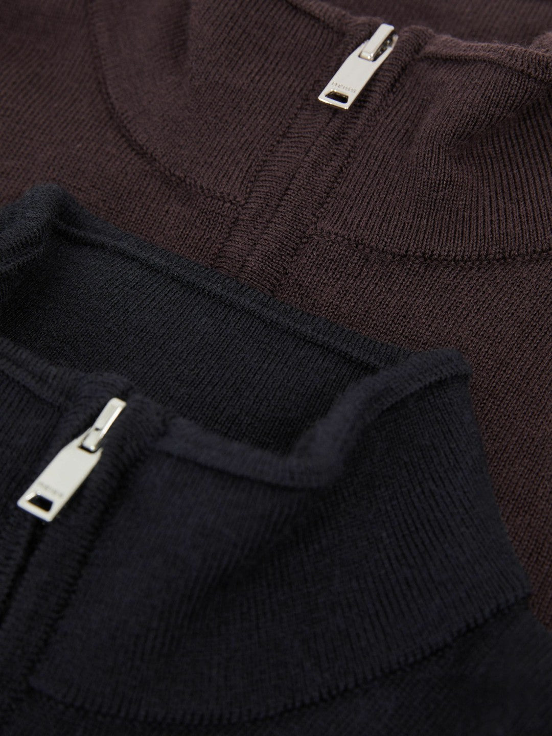 3-9 yrs Two Pack Of Merino Wool Zip-Neck Jumpers in Navy/Dark Bordeaux Children & Baby | Reiss