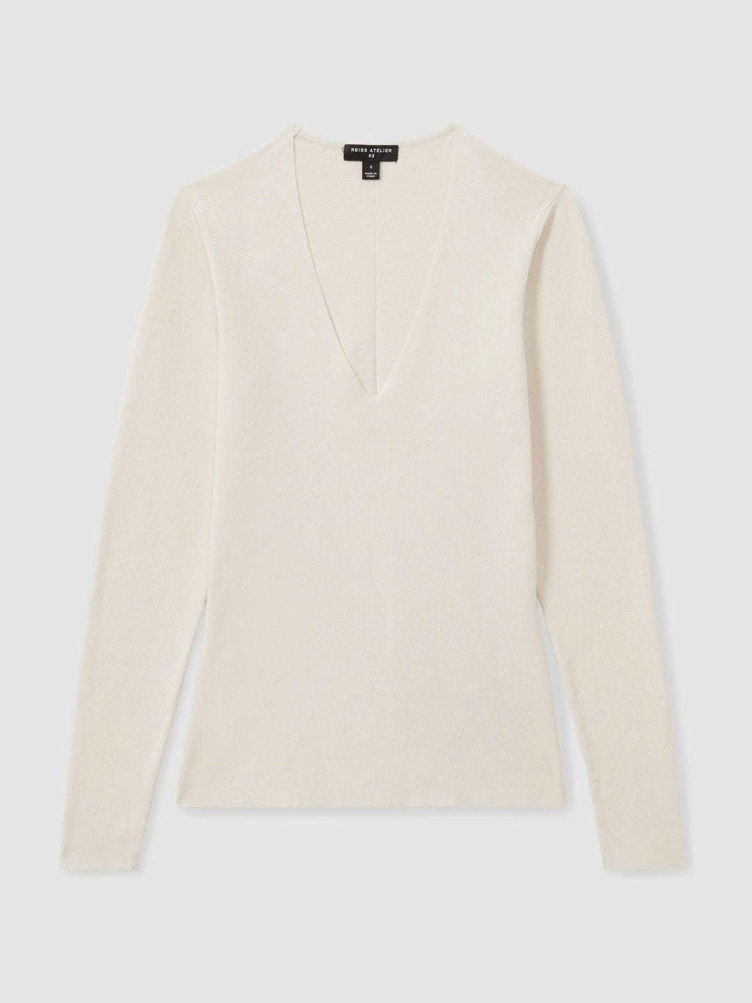 Atelier Knitted Silk-Blend Top in Off White Women | Reiss