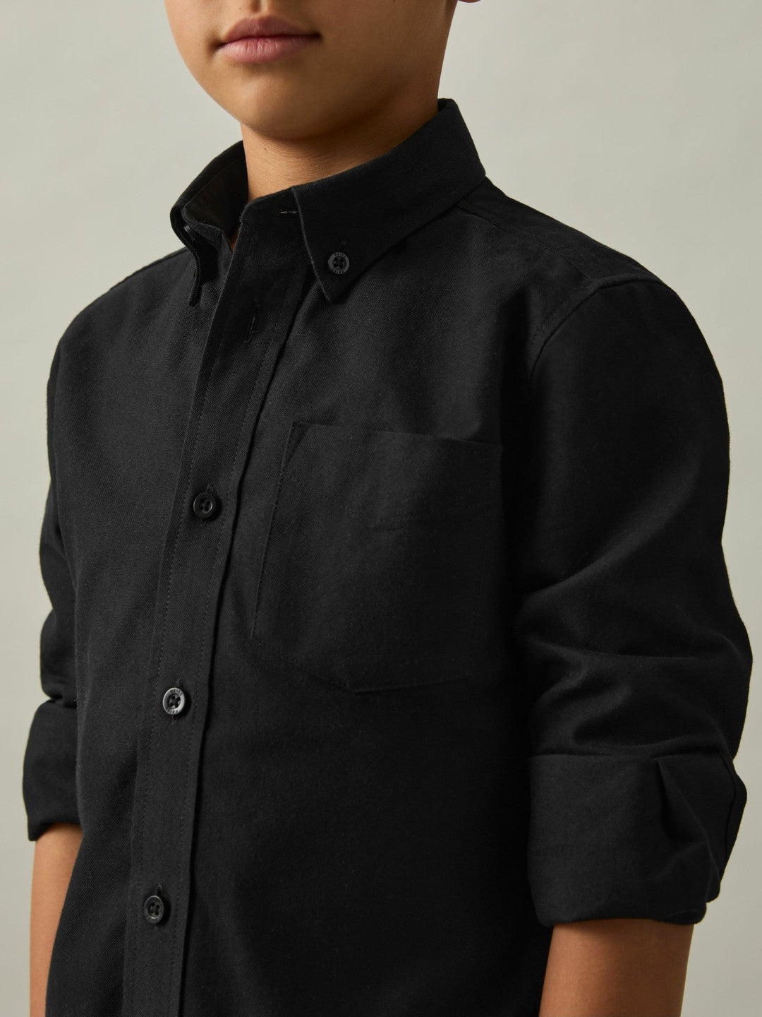 3-9 yrs Button Down Oxford Shirt in Black Children & Baby | Reiss