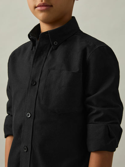 3-9 yrs Button Down Oxford Shirt in Black Children & Baby | Reiss