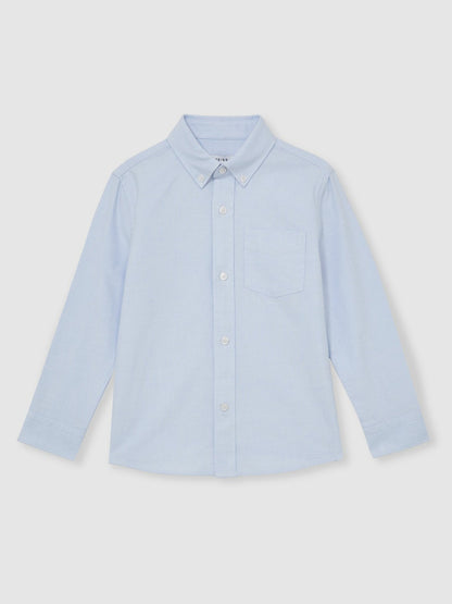 9-13 yrs Button Down Oxford Shirt in Soft Blue Children & Baby | Reiss