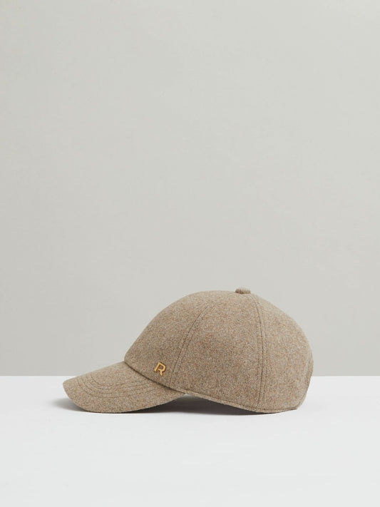 Wool Blend Flannel Baseball Cap in Taupe Women | Reiss