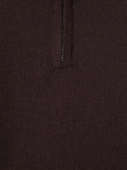 9-13 yrs Merino Wool Half-Zip Funnel Neck Jumper in Dark Bordeaux Children & Baby | Reiss
